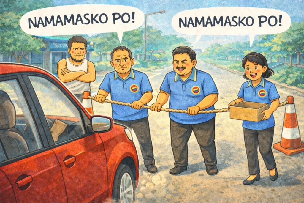 一番頭に来たナマスコポ。自治体の権力で車を強制的に止められ、恵んでくれとせがまれた。