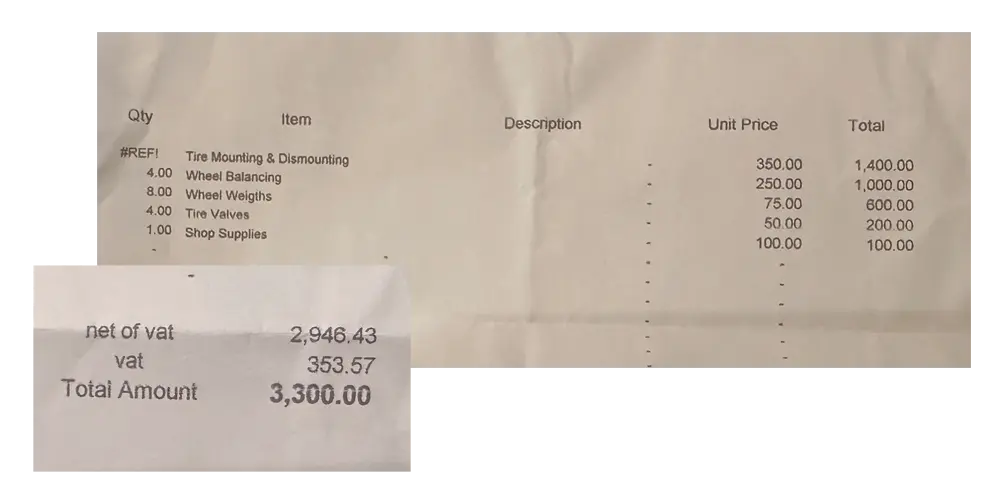 タイヤの取り替え費用。こんなにかかるとは思わなかった！