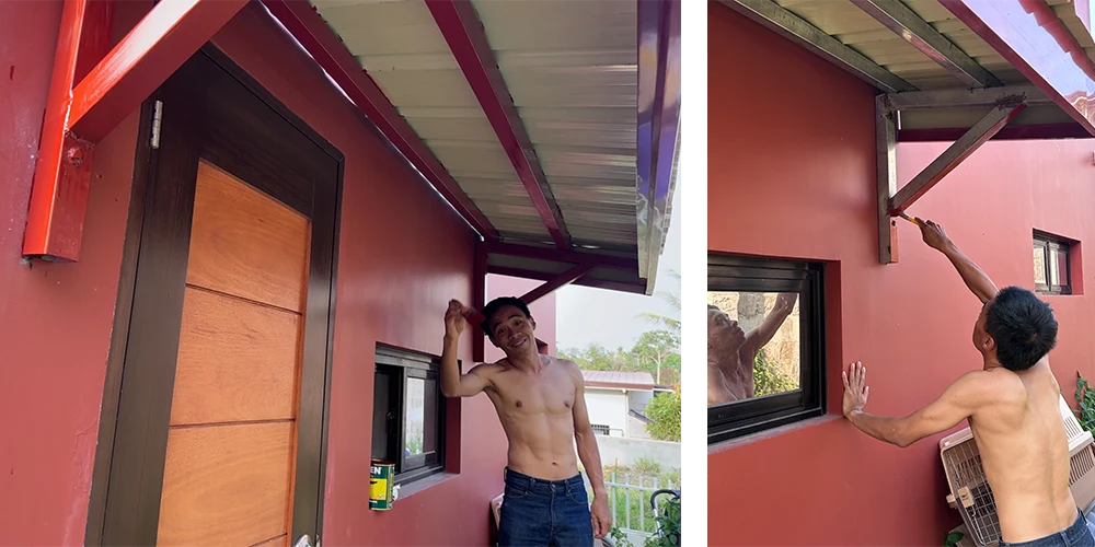 防錆塗料を塗るライアン