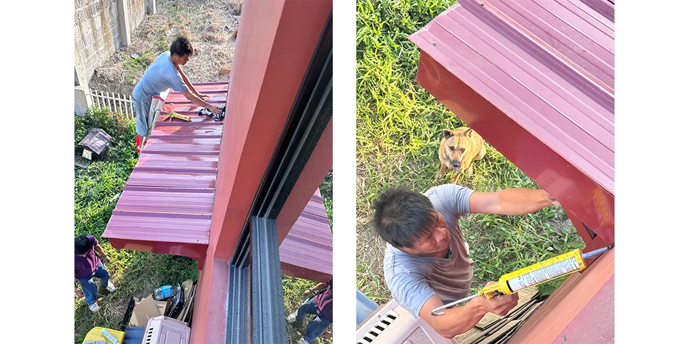 プロのおじさんにスルスルやってもらう。お礼は３００ペソ。
DIY達人への道は険しい。