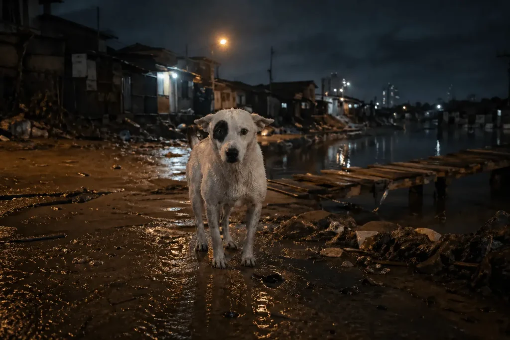The Night of the Typhoon — Isla the Aspin, and the People Who Lived on the Street
