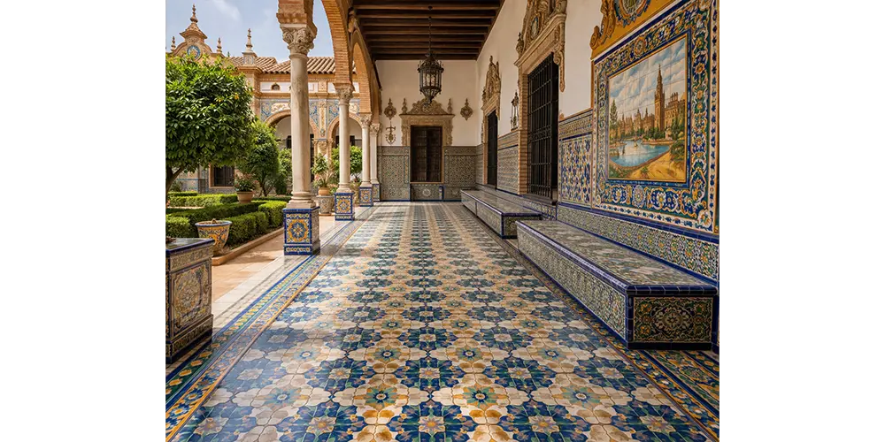 アンダルシア地方のタイルの様子(AI生成イメージ)