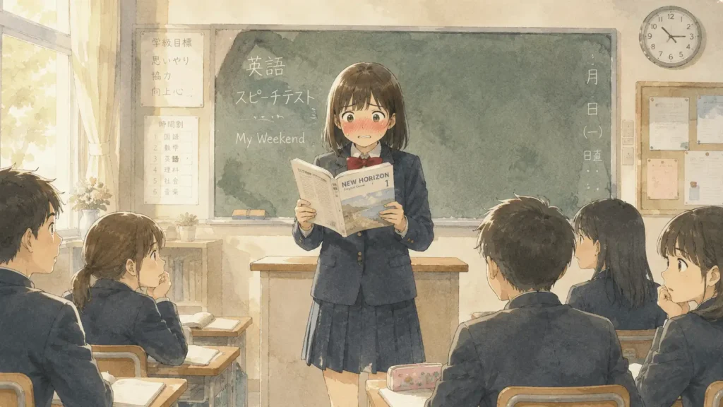 英語の教科書を読まされるのも辛かった。私が気が小さかったせいもあるんでしょうけど、「こんな会話普通はしない」っていう内容を読み上げるのも拷問でした。