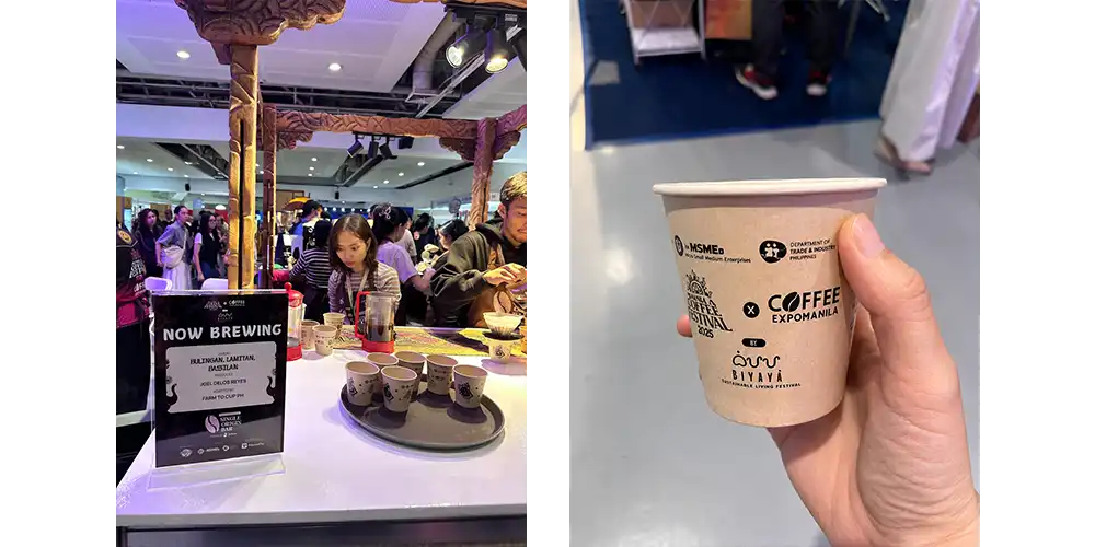 エントランスすぐにあったらブースにて。まずは試飲でお出迎えされました。