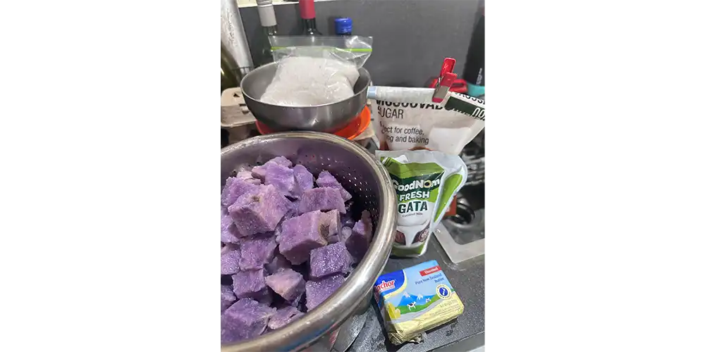 Ingredients for Ube Jam